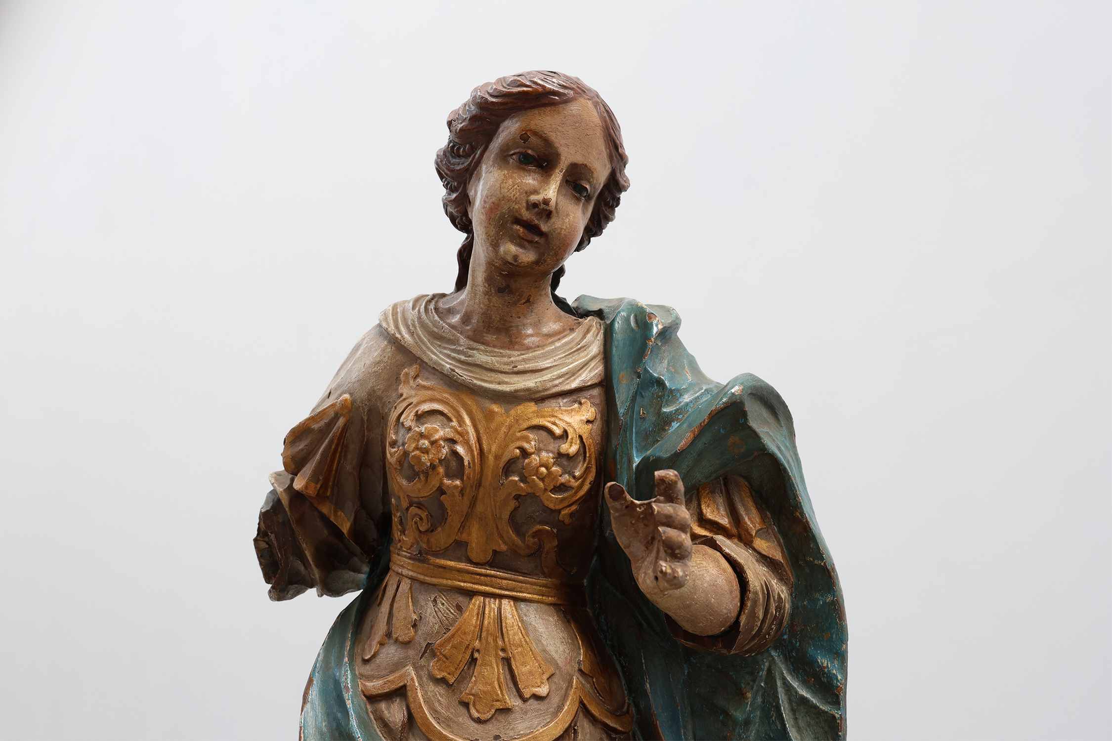 French 18th Century Religious Statue of the Virgin Mary on a cloudthumbnail
